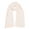 Pletená dlouhá šála s copánky MOE M898 smetanová