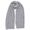 Pletená dlouhá šála s copánky MOE M898 šedá