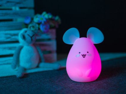Noční lampička myš růžová