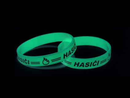 Náramek silikonový fosforeskující s nápisem HASIČI