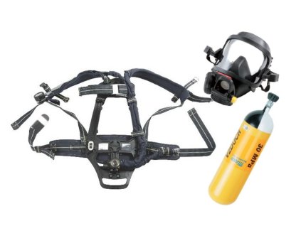 Dýchací přístroj PLUTO 300 Fireman set -nosič+ maska+lahev