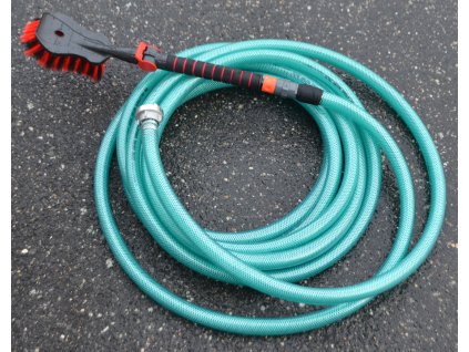 Kartáč průtokový s hadicí 25x10m + 1x půlspojka D25 Al + rychlospojky