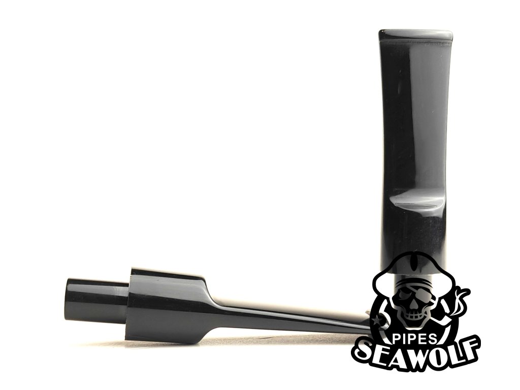 Saddle black acrylic mouthpiece with 9mm filter tenon
