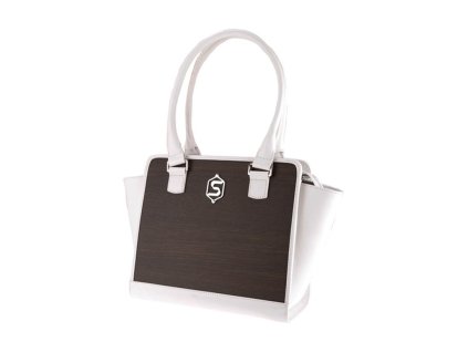kabelka Sally / white leather & oak