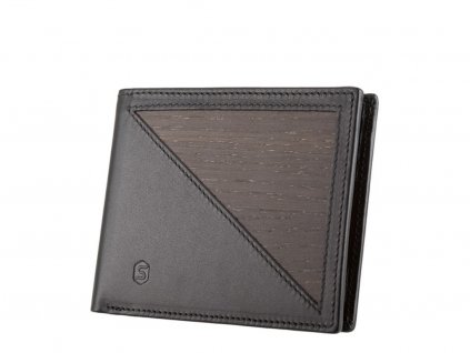 peněženka Pablo / black leather & oak