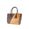 kabelka Betty / brown leather & amazaque