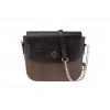 kabelka Laura / black leather & oak