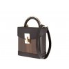 kabelka Lara / black leather & oak