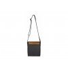 crossbody Lizzy / black leather & amazaque