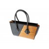kabelka Betty / black leather & amazaque