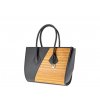 kabelka Betty / black leather & amazaque