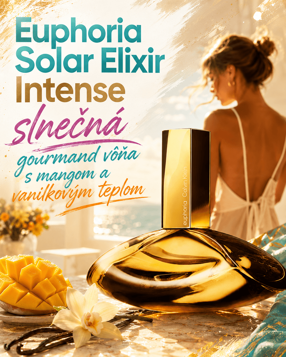 Recenzia: Euphoria Solar Elixir Intense od Calvin Klein slnečná gourmand vôňa s mangom a vanilkovým teplom