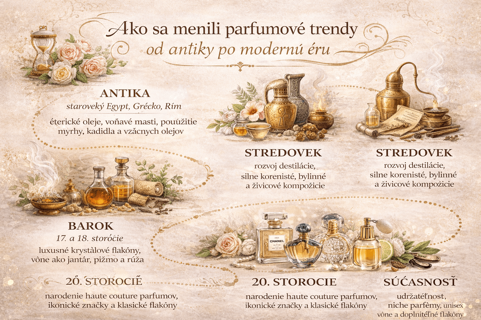 Ako sa menili parfumové trendy od antiky po modernú éru?