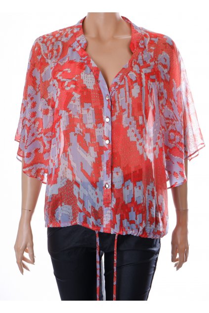 Halenka Buterfly šedá s červeným vzorkem dole do šňůrky vel M/L