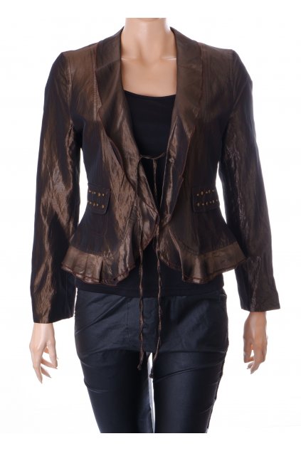 Sako One Style Taifun hnědé kovový lesk zapínání s vázačkou vel S