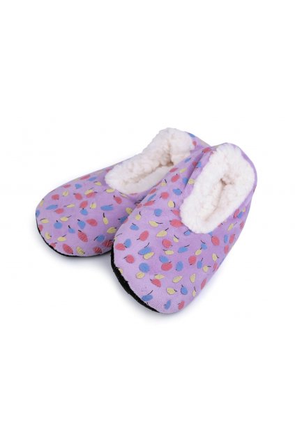 Dětská zimní domácí obuv s protiskluzem fialová lila 1pár