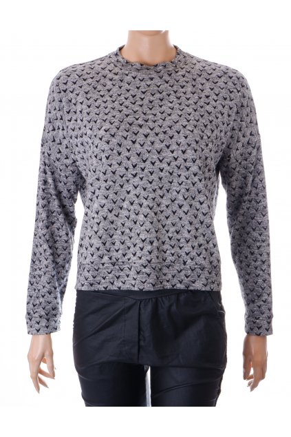 Svetr pulover Next šedo černá melanž s černým vzorkem vel M/L