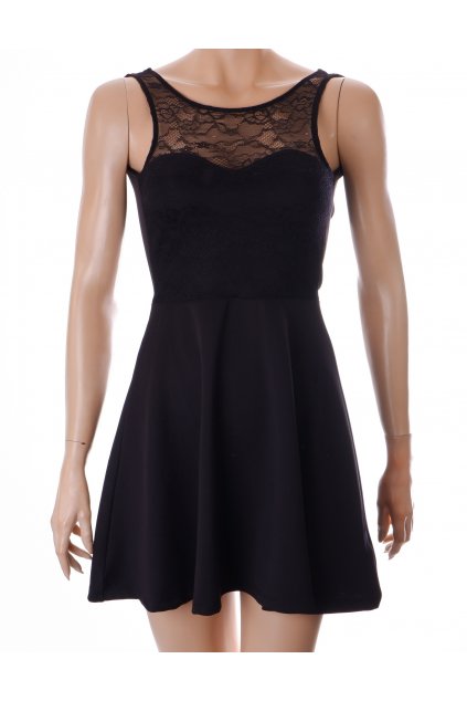 Šaty H&M vel. XS černé nahoře krajka