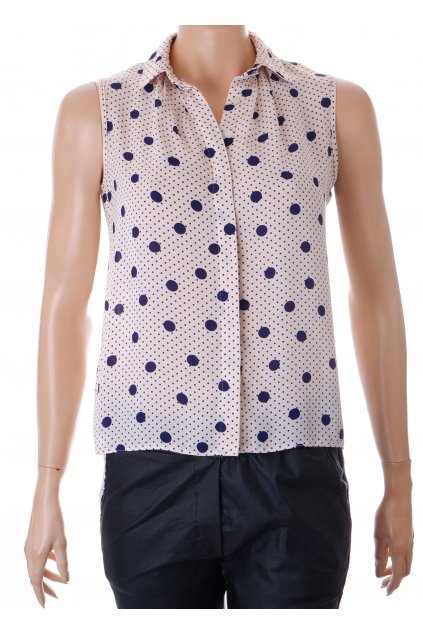Halenka Dorothy Perkins béžová s černými malými i velkými puntíky vel XS/S/M