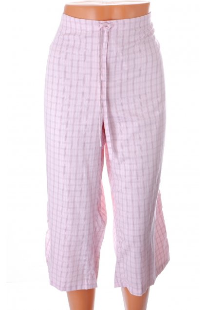 Pyžamo kalhoty krátké C&A růžové jemné bílo šedé káro vel L
