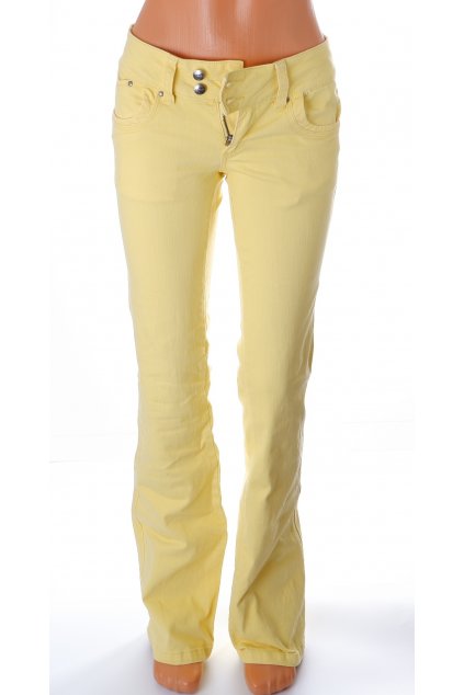 Kalhoty Esprit žluté kapsy s výšivkou vel XS