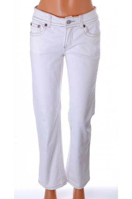 Kalhoty Arizona bílé s béžovým prošíváním kapsy se záložkami a knoflíčky vel S