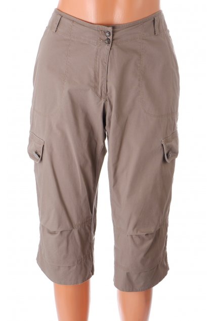Kalhoty tříčtvrteční Steilmann hnědé kapsy se záložkami vel M/L