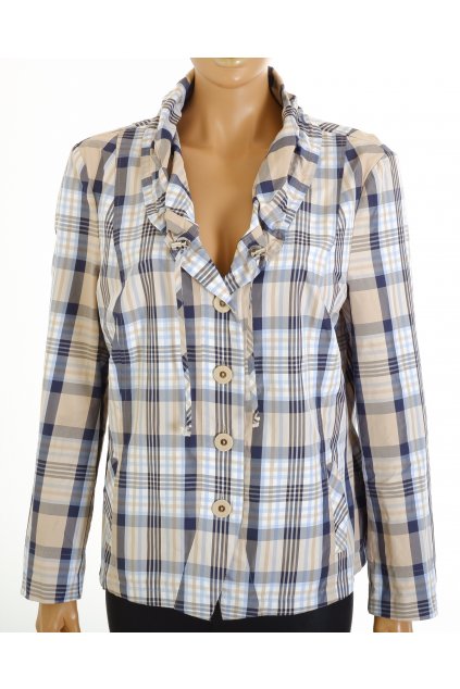 Kabát Erfo bunda karo béžovo modrá lehká vel. 44 / L