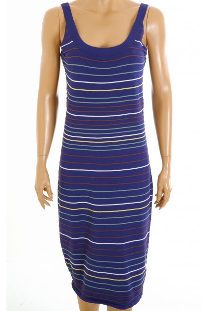 Šaty Next modré s barevnými proužky vel. L / uk 16 vada