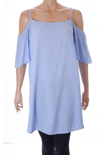 Šaty C&A bleděmodré na ramínka volná ramena oversize vel S -M -L
