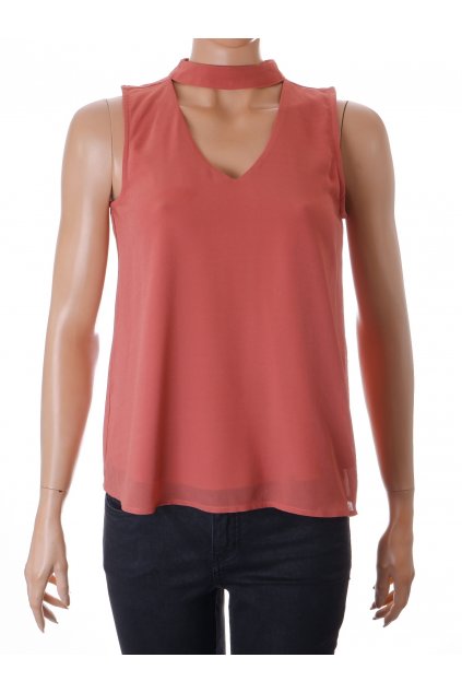 Halenka Only starorůžová se stojáčkem a výstřihem do V s podšívkou vel S