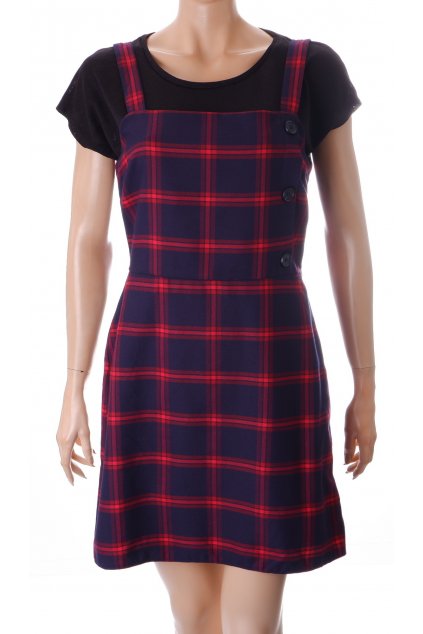 Šaty šatová sukně Primark modročervené kára vel M