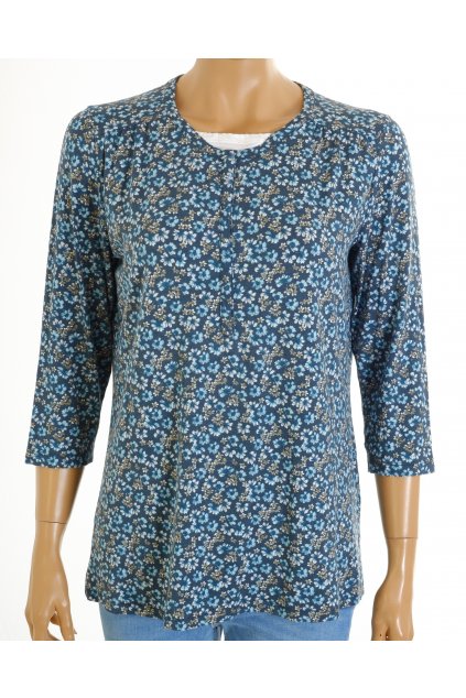 Tričko Laura Torelli modré květované vel. M