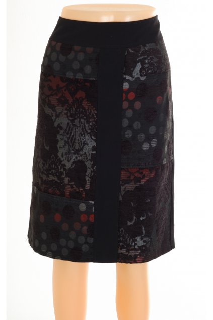 Sukně černá vepředu vzorovaná vel. XL - XXL