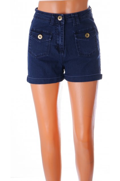 Kraťasy riflové Authentic Denim modré s kapsami s knoflíčky vel S