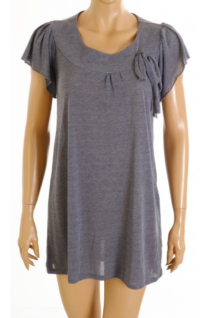 Šaty YBF tunika šedá s mašlí vel. S