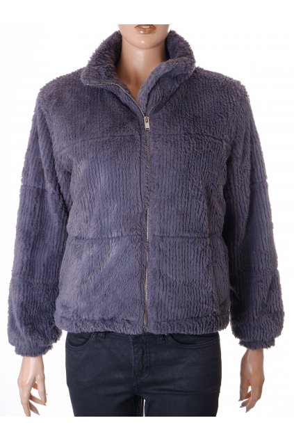 Bunda New Look šedý chlup vel. S