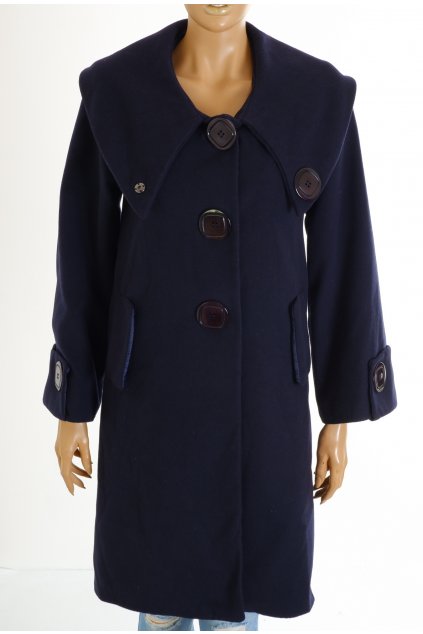 Kabát Kate Pinna modrý s ozdobnými knoflíky vel. S - M