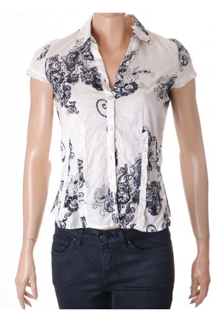 Halenka TheStockShop vel.S bílá s černým potiskem