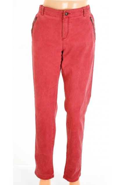 Kalhoty Esprit červené vyšisovaný styl vel. 44 / uk 18 / L