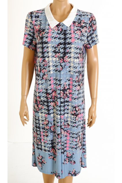 Šaty TU modré barevné s límečkem vel. L / uk 16