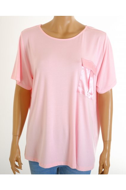 Tričko růžové s lesklou částí a kapsičkou vel. XL - XXL