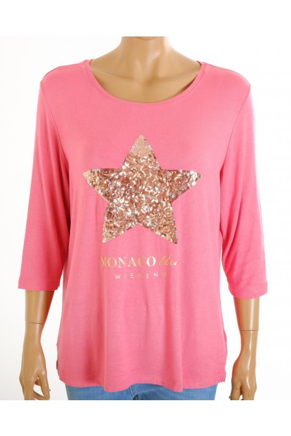 Tričko Monaco růžové s hvězdou vel. 42 / M - L