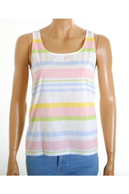 Tričko Esprit bílé s barevnými pruhy vel. S