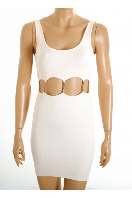 Šaty Bershka krémové vel. S - M