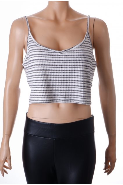 Tričko Atmosphere černobílé crop top vel. 48 / uk 20 / XL