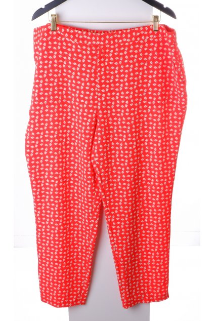 Kalhoty Papaya letní červené květované vel. XL / uk 20