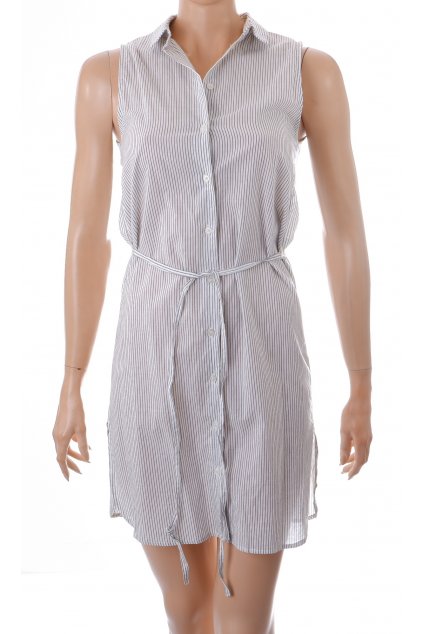 Šaty H&M světlé s jemným šedým proužkem vel. 34 / XS