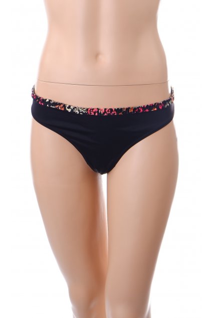 Plavky bikiny spodní díl Janina černé s barevným proužkem vel L/XL NOVÉ