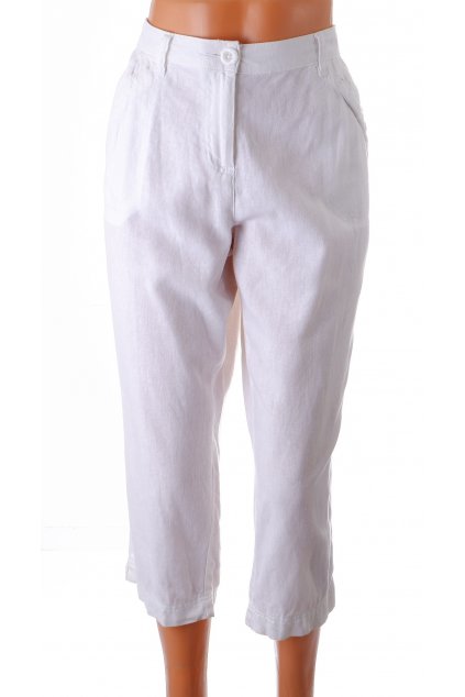 Kalhoty Authentic BHS 58% len bílé tříčtvrteční vel. M